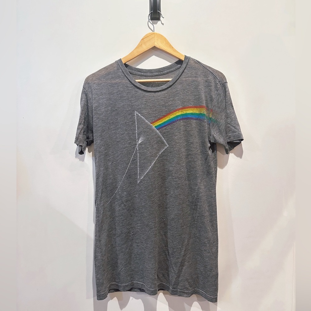 Chaser LA Oversized Fitted Pink Floyd Burn out Short Sleeve Tee Small (S) Gray